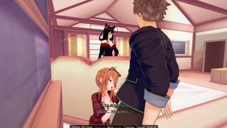 My stepsister hid behind the couch to give me a discreet blowjob - porn video