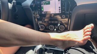 POV MILF foot tease and Handjob while driving - porn video