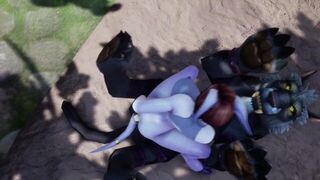 Demon Girl Rides a Blue Tiger - porn video